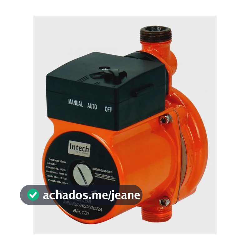 Bomba Pressurizadora 120 Watts 1600l 220v - Intech Machine 220v