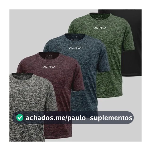 Kit 5 Camisetas New Fluid Mescla Dry Alpha Masculina