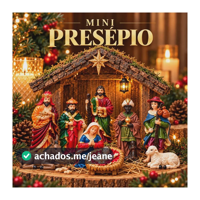 Kit 10 Peças Presépio Natalino Em Resina Decoração De Natal