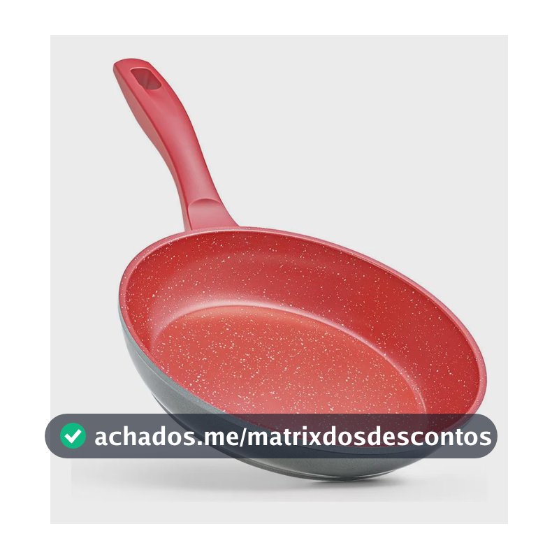 Frigideira Antiaderente Polishop Sauté Grande Cozinha 24cm Vermelho