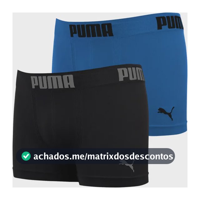 Kit 2 Cuecas Boxer Puma Microfibra Sem Costura Box Original