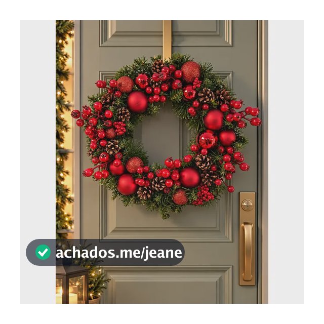 Guirlanda Natalina Vermelha Com Pinhas 40cm Decoração Luxo Vermelho