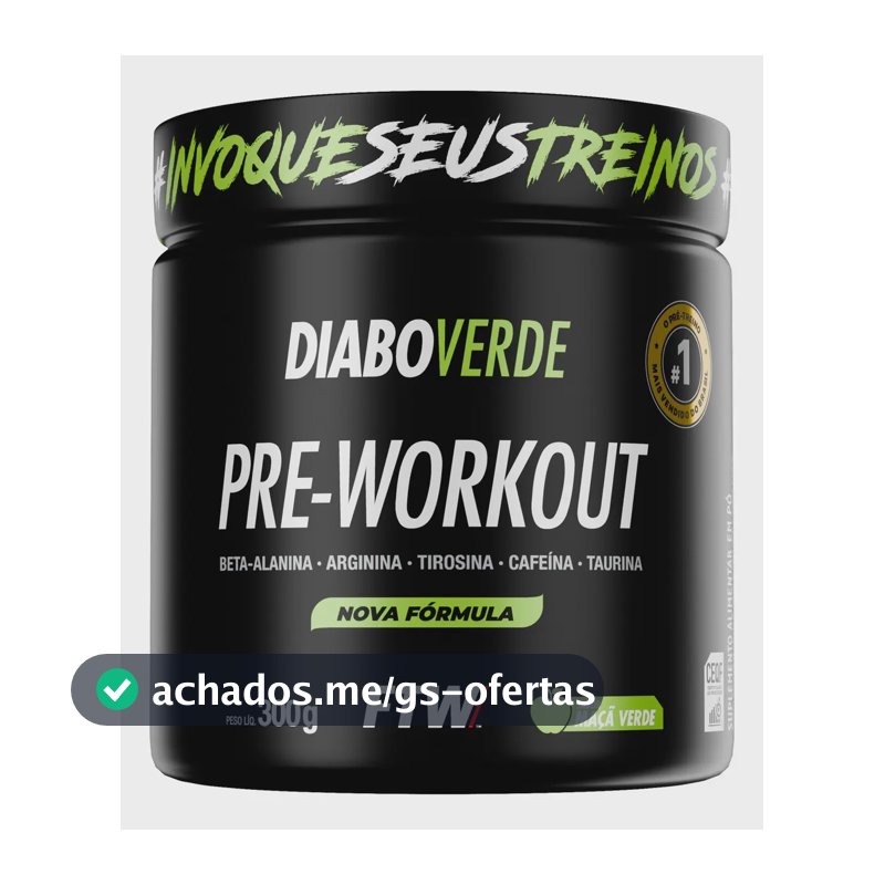 Suplemento FTW Diabo Verde Pre-Workout en pó sabor maçã verde x 300g
