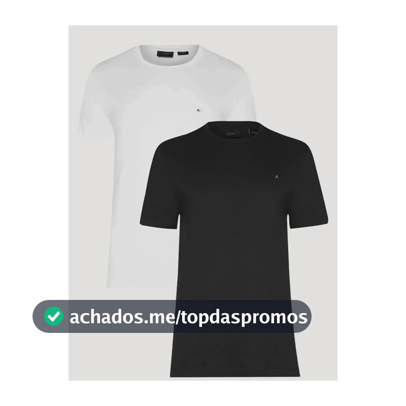 Kit Camisetas Aramis Basic Lisa Preta/branca Preto/branco S/p