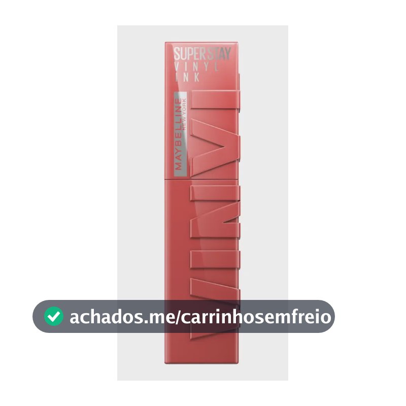 Batom Líquido, Longa Duração, Acabamento Vinil Espelhado e Efeito Gloss, Brilho Instantâneo, Conforto para os Lábios, Fórmula Vegana, Cor Peachy, SuperStay Vinyl Ink Maybelline NY 4,2ml