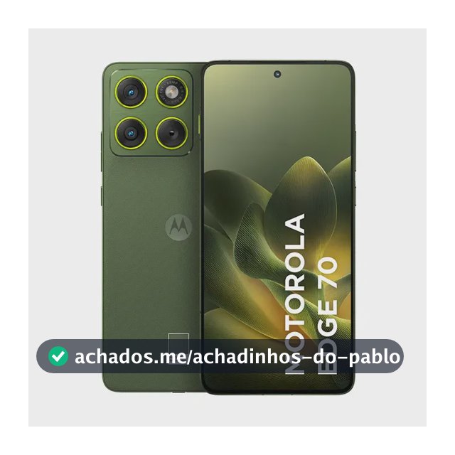 Smartphone Motorola Edge 70 5g - 256gb 8gb Ram + 16gb Ram Boost, Ultrafino, 3 Cameras 50mp, Tela 1.5k Extreme Amoled 120hz - Verde-escuro