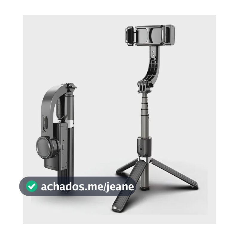 Gimbal Estabilizador Celular Bluetooth Xinruijie L08 com Tripé Preto