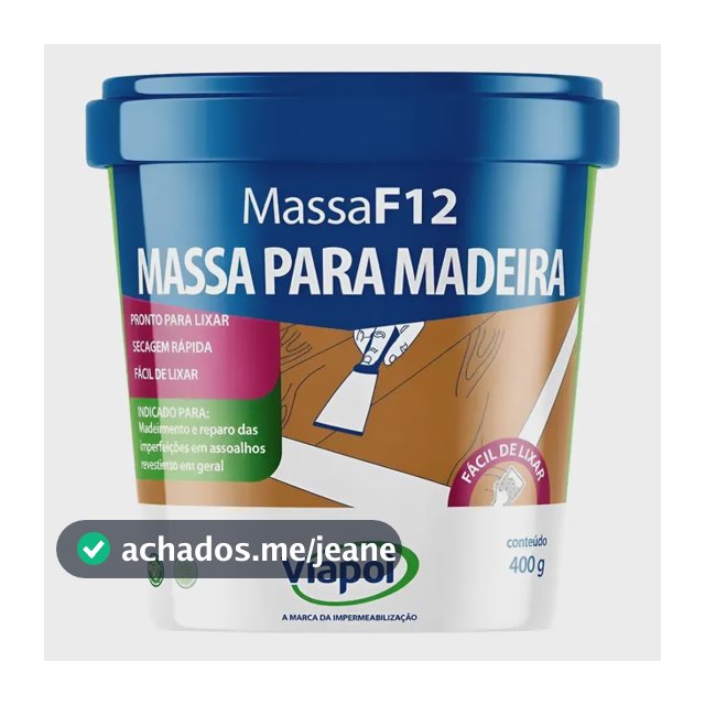 Massa F12 Calafetar Correção Madeira Viapol 400g Div Cores
