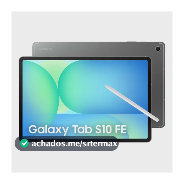Tablet Samsung Galaxy Tab S10 FE WiFi, 128GB, 8GB, Tela 10.9" 90Hz, S Pen e Capa Inclusas Cinza