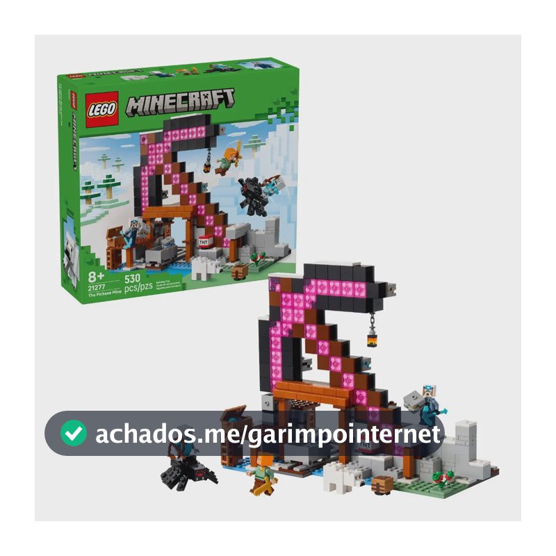 Lego® Minecraft® A Mina Da Picareta; Brinquedo  Gamer 21277 530 Lego Minecraft