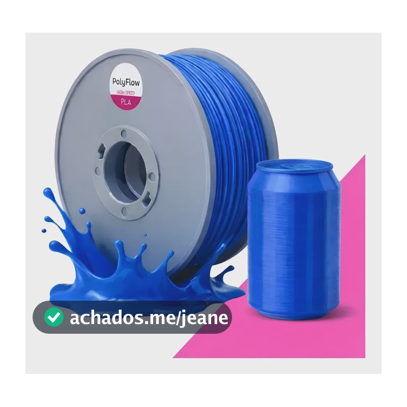 Filamento 3d Pla 1,75mm Polyflow 1kg - Premium High Speed Azul