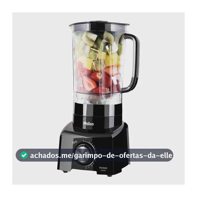 Liquidificador Philco 1200W 3L 12 Velocidades Preto PH900