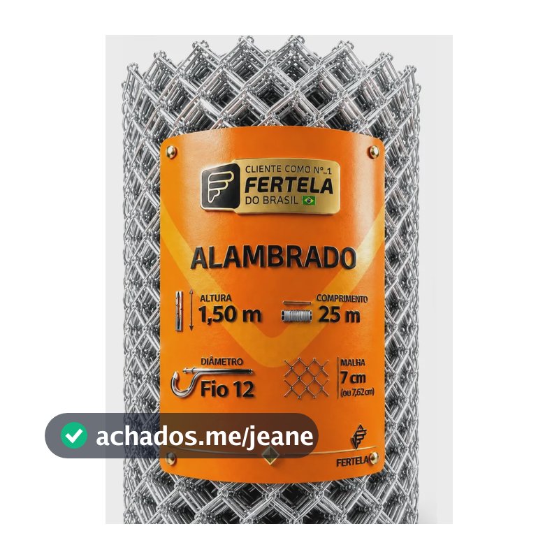 Tela Alambrado Fio 12 Galvanizada 1,50x25m Malha8 Resistente Galvanizado