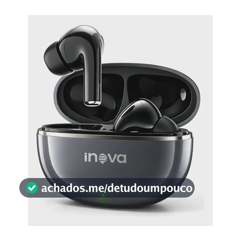 Fone de Ouvido TWS Inova Bluetooth 6.0 In-Ear com Cancelamento de Ruído ENC