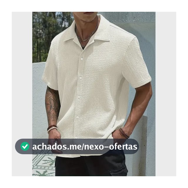 Camisa Casual Masculina Texturizada C/botões Old Money 01