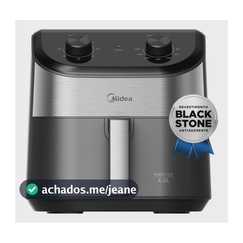 Fritadeira Air Fryer 4,5l Widemax Com Interior De Alumínio 1500w Midea
