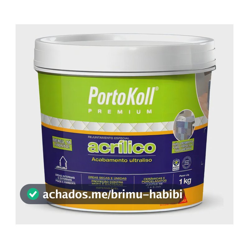Rejunte Acrílico Premium Portokoll 1 Kg Grafite