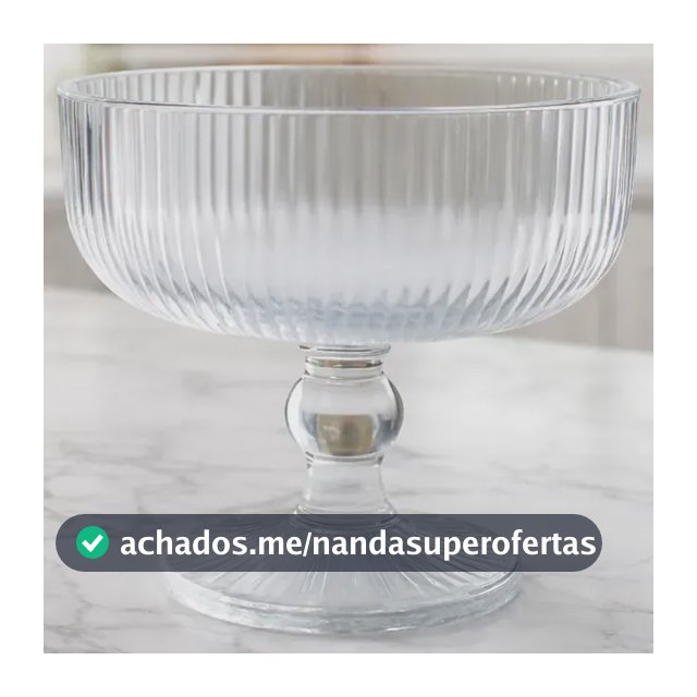 Jogo Taças Sobremesa Vidro 6 Peças Canelado Sorvete 320ml Transparente