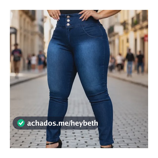 Calça Jeans Feminina Plus Size Cós Alto Elastico Modeladora
