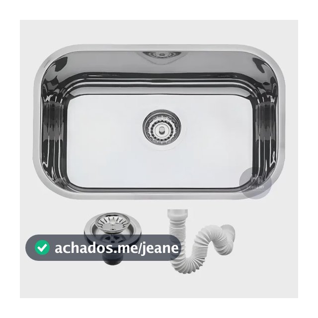 Cuba Pia N1-14 46x30x14cm Inox 430 Cozinha Válvula Sifão Prateado