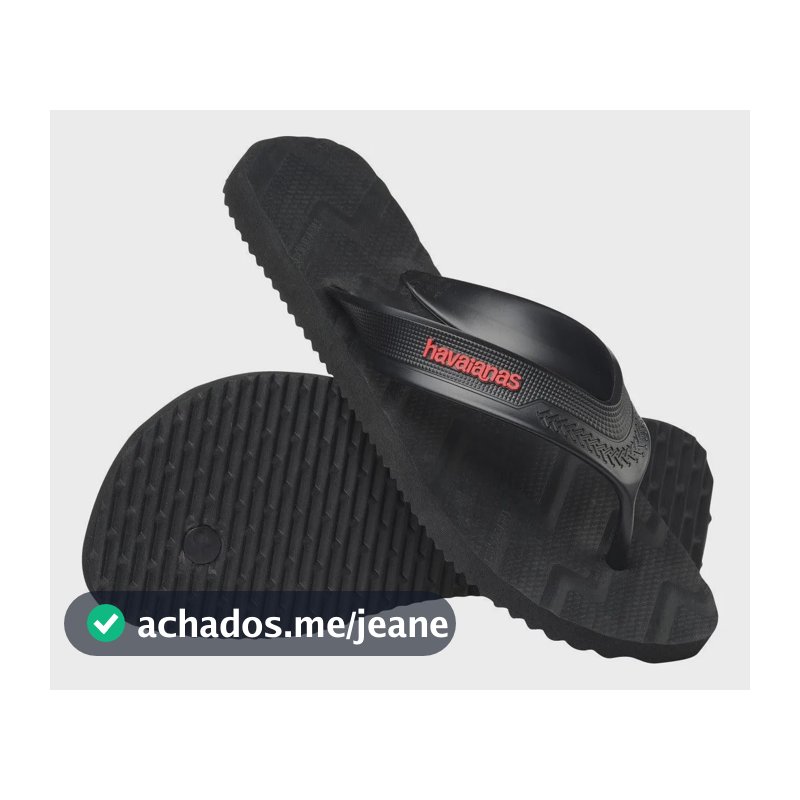 Chinelo Havaianas Track Waves Max Conforto Sandália Legítima Preto Track Relevo No Solado 41/42 Br