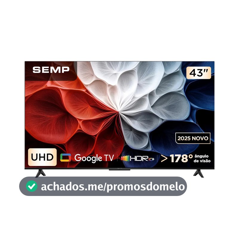 Smart Tv Semp 43 Polegadas Led Hva 4k S62 Wifi Bluetooth Google Tv 3 Hdmi Hdr10+ Dolby Audio 43s62
