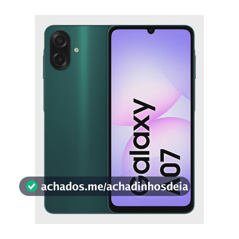 Celular Samsung Galaxy A07 128GB, 4GB, Câm. 50MP, Tela 6.7 - Verde