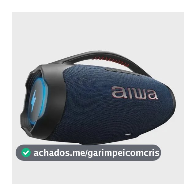 Caixa de Som Boombox Plus AIWA BBS-01-LBL 200W Bluetooth 30H IP66 USB RGB