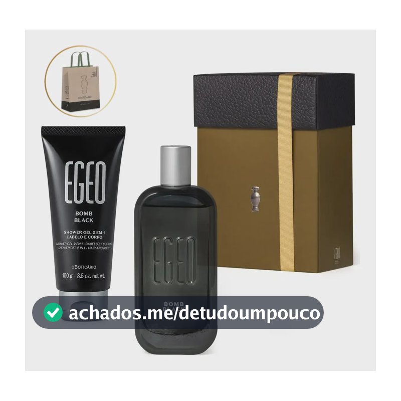 Egeo Bomb Black Kit Presente (2 Itens) O Boticário 90ml