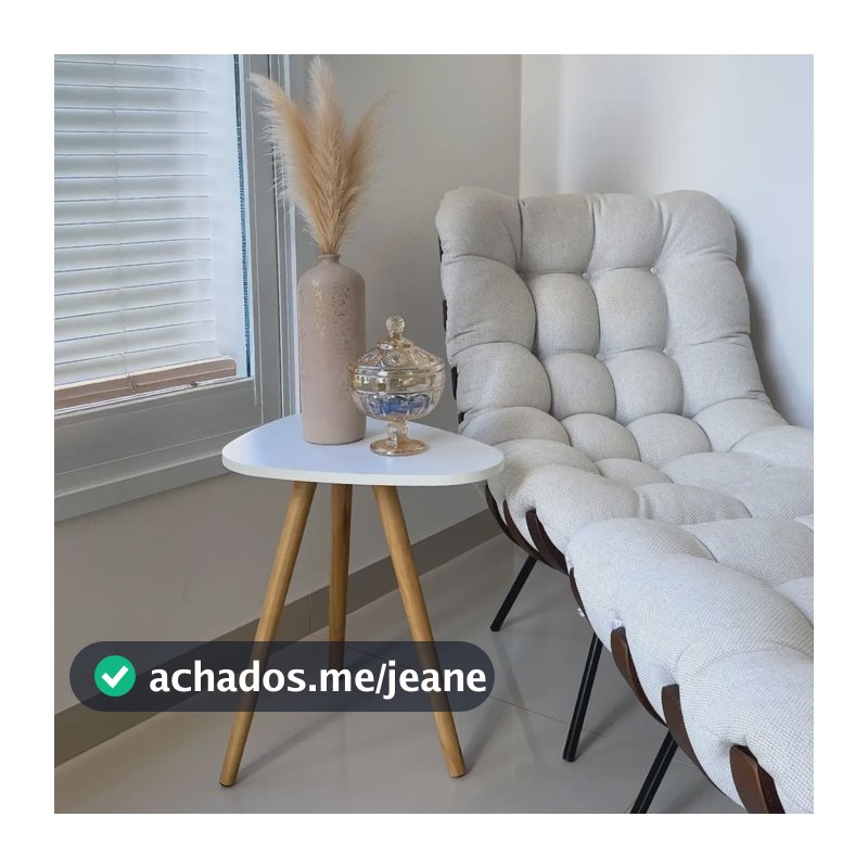 Mesa Para Enfeites Decoração Tampo Orgânico 50cm Branca Mdf Branco