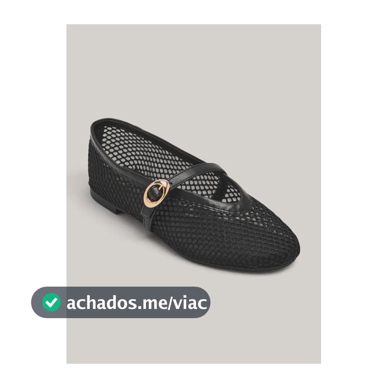 Sapatilha Feminina Tela Com Fivela Anacapri Preto Liso 37