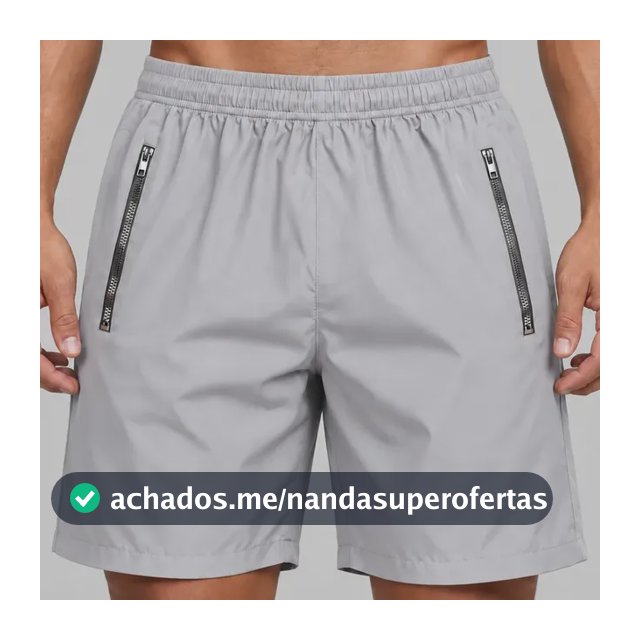 Bermuda Masculina Tactel Bolso Zíper Academia Corrida Plus