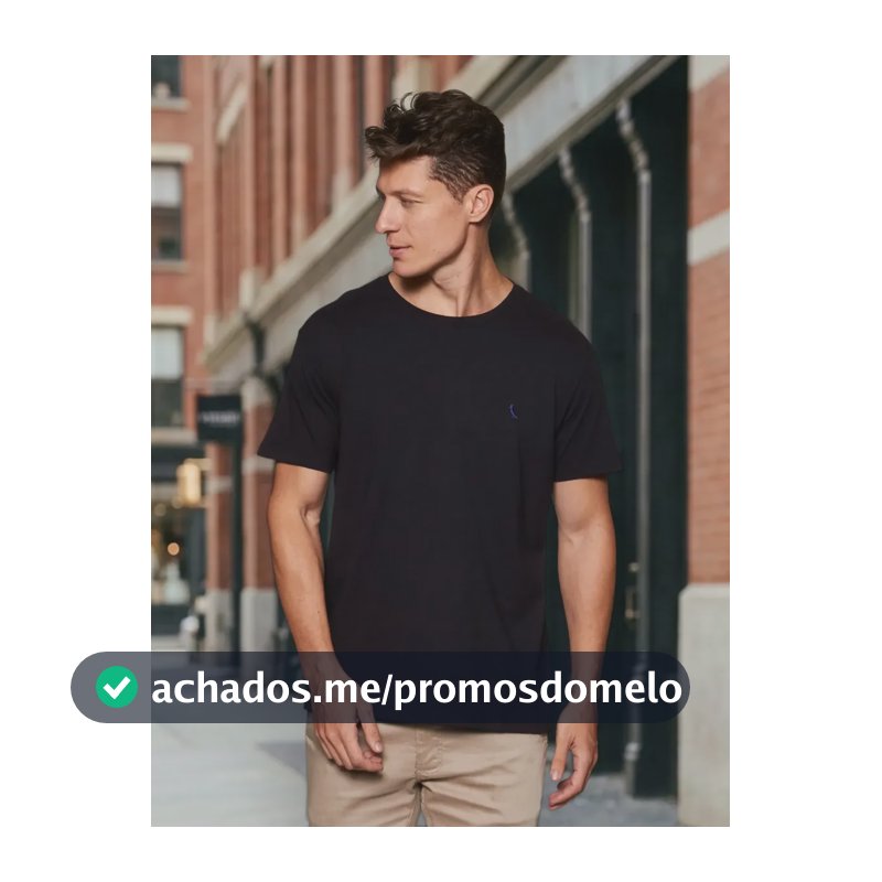 Camiseta Casual Masculina Básica Gola Careca Reserva Oferta Preto N/a M Liso