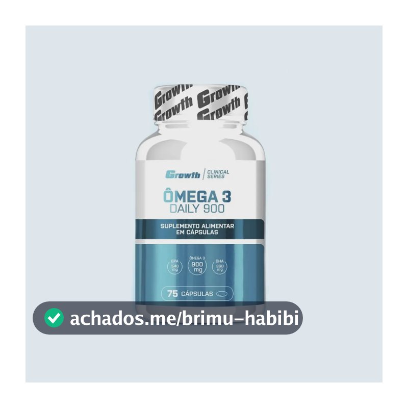 Omega 3 Daily 900 Óleo de Peixe 75 Softgel (caps) - Growth Suplementos