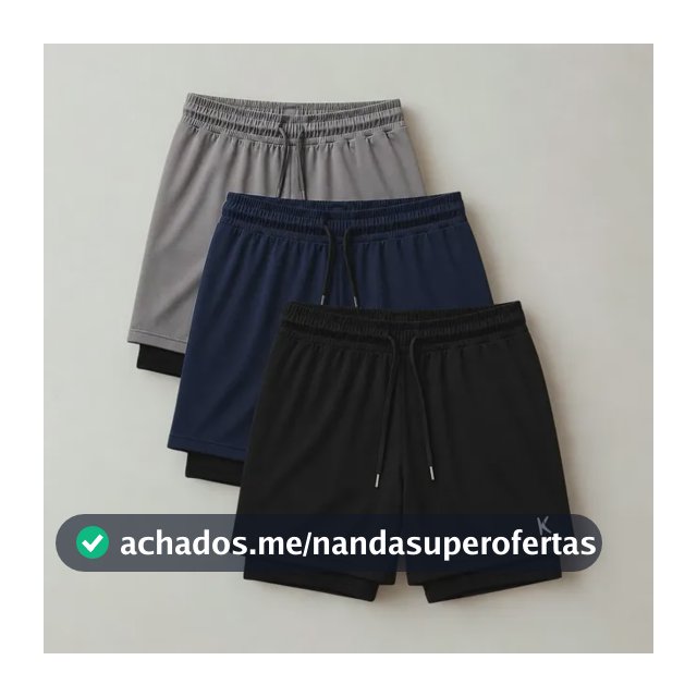 Kit 3 Shorts 2 Em 1 Masculino De Compressão Corrida Academia