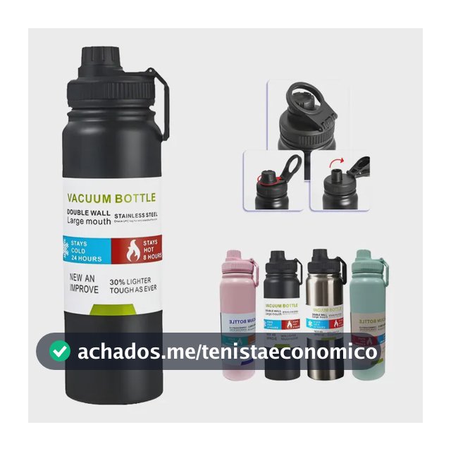 800mlgarrafa Térmica Água Squeeze Inox Academiaquente E Frio