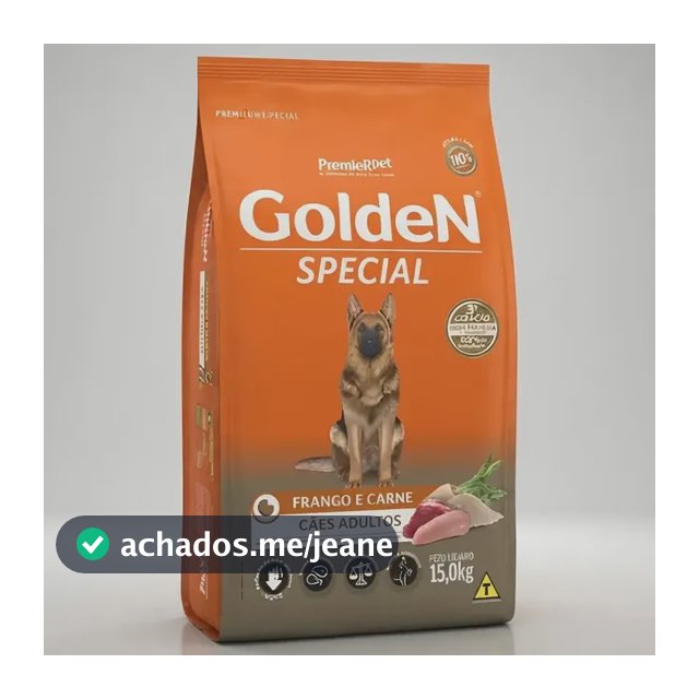 Ração Golden Special Cães Adultos Sabor Frango E Carne 15kg