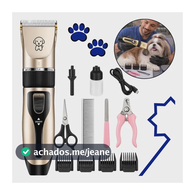 Máquina De Tosa Profissional Pet Silenciosa Sem Fio Portátil Dourado-escuro 127v