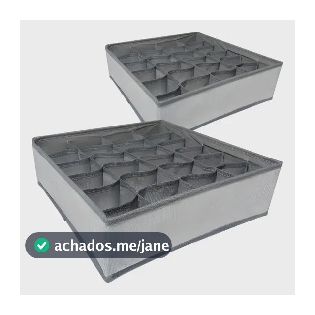 Kit 2 Colmeia Organizadora ZipHome 24 Divisórias Roupas Intimas Gaveta