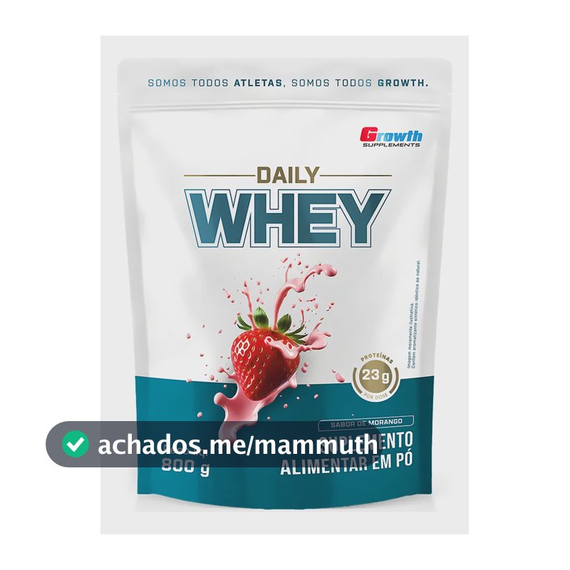 Daily Whey Protein 800g Growth Supplements Morango