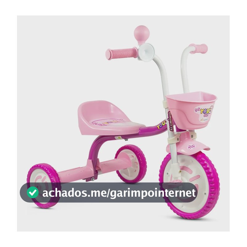 Velotrol Motoca Triciclo Infantil Brinquedo Menina Nathor Rosa