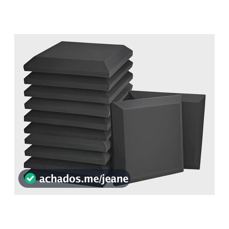Kit 60 Espumas Acústicas 50 X 50 X 5cm Antichamas Cinza-escuro