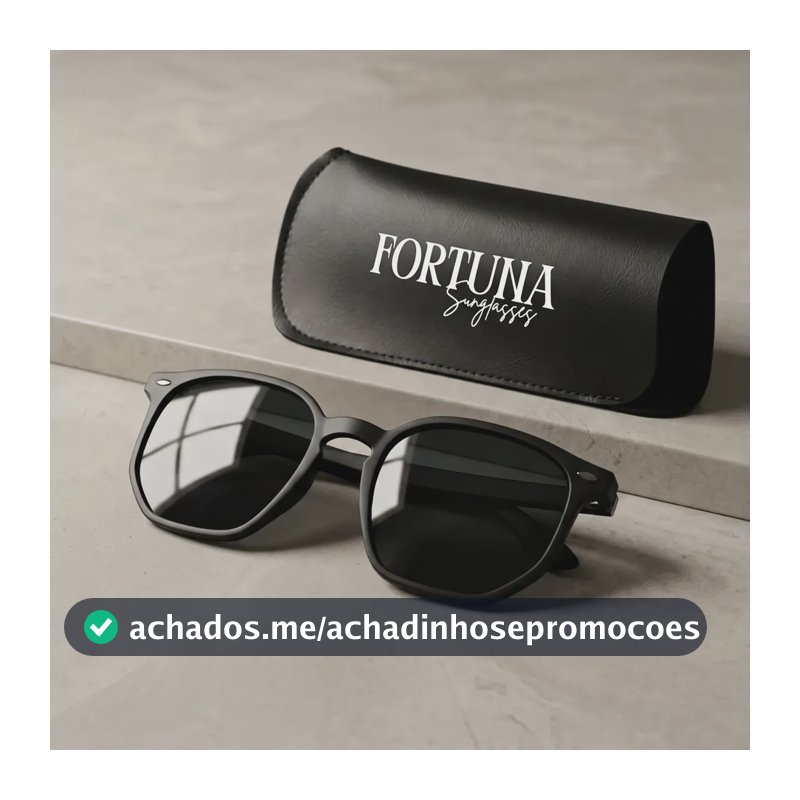 Óculos De Sol Hexagonal Masculino Premium Uv400 Flexivel Preto