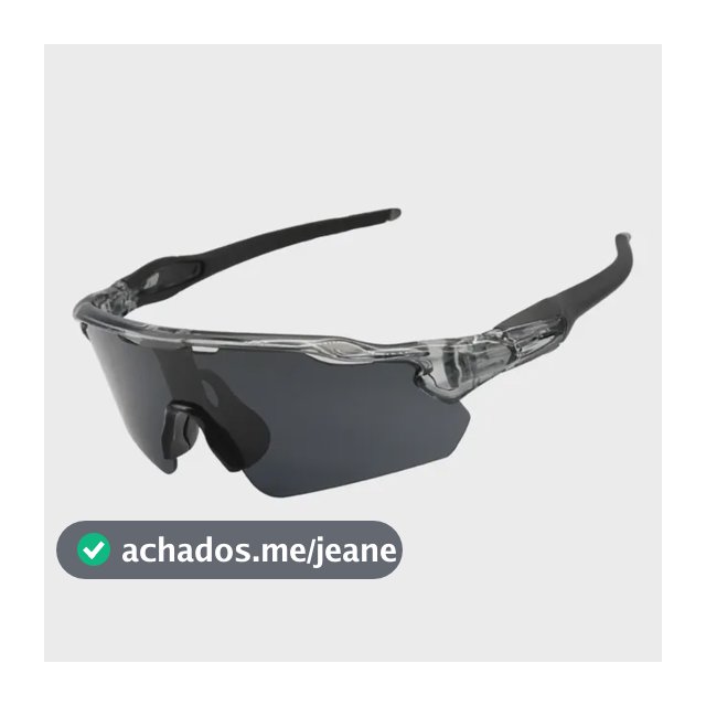 Óculos Esportivo Ciclismo Baixa Bike Corrida Pace Polarizado Lente Cinza Cristal E Preto