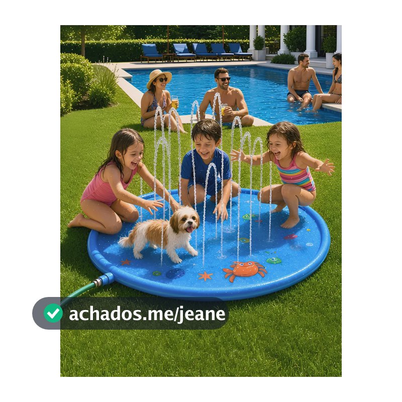 Chafariz Piscina Inflável Infantil Tapete Água Azul Azul
