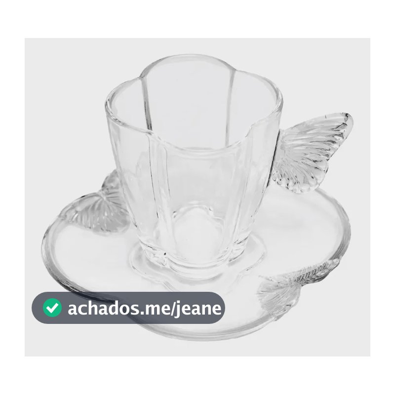 Conjunto 4 Xícaras Chá Pires Wolff 180ml Cristal 21444