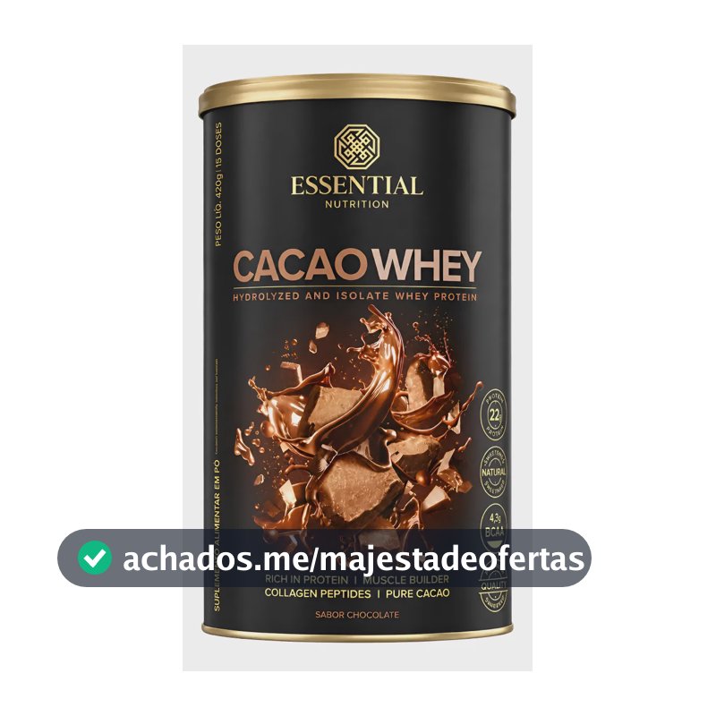 Cacao Whey 420g Essential Nutrition Whey Protein Isolado Cacao Whey 420g