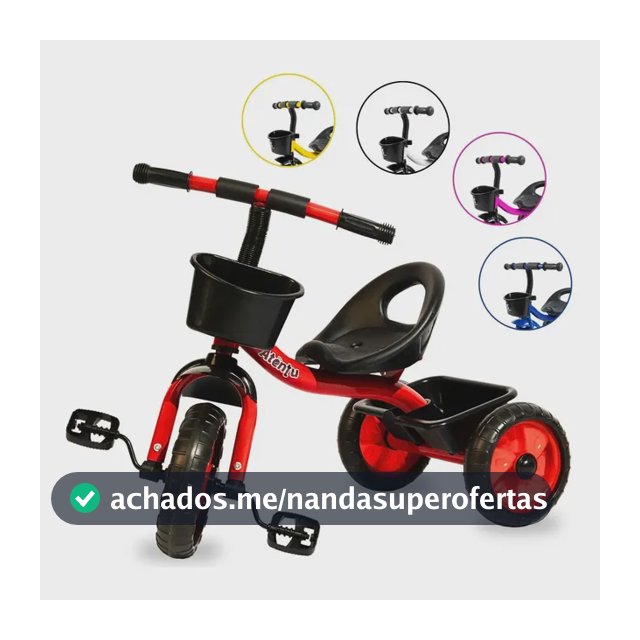 Triciclo Infantil 3 Rodas Brinquedo Passeio Com Cestinha Vermelho