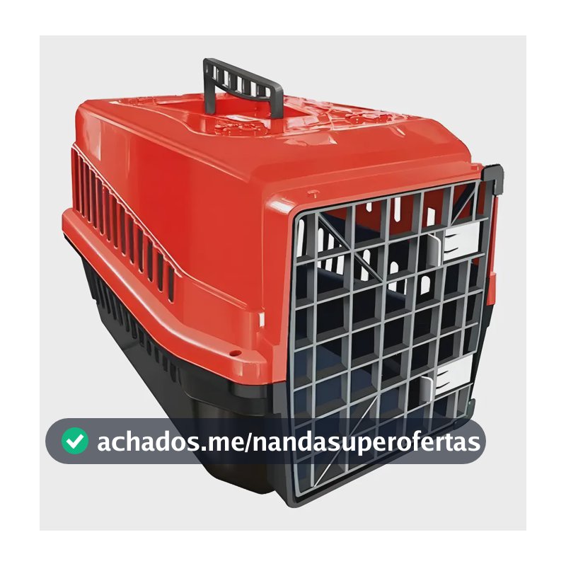 Caixa De Transporte Cães Gato Coelho Porte N5 Vermelho