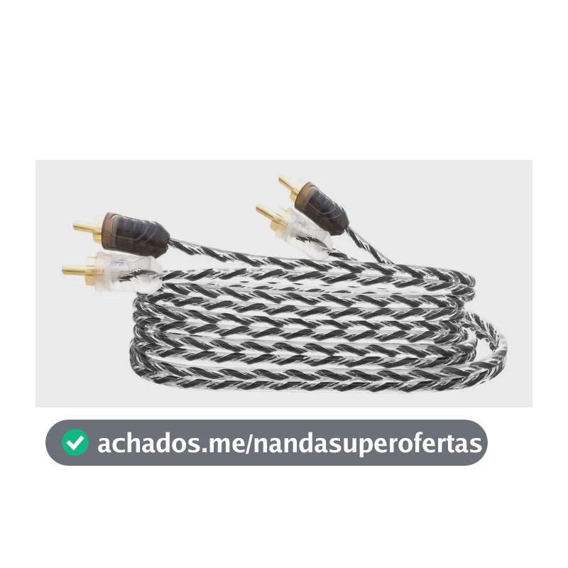 Cabo Rca Taramps 5 Metros 5m 500cm Estereo Banhado A Ouro Double Injetado Stereo Som Automotivo